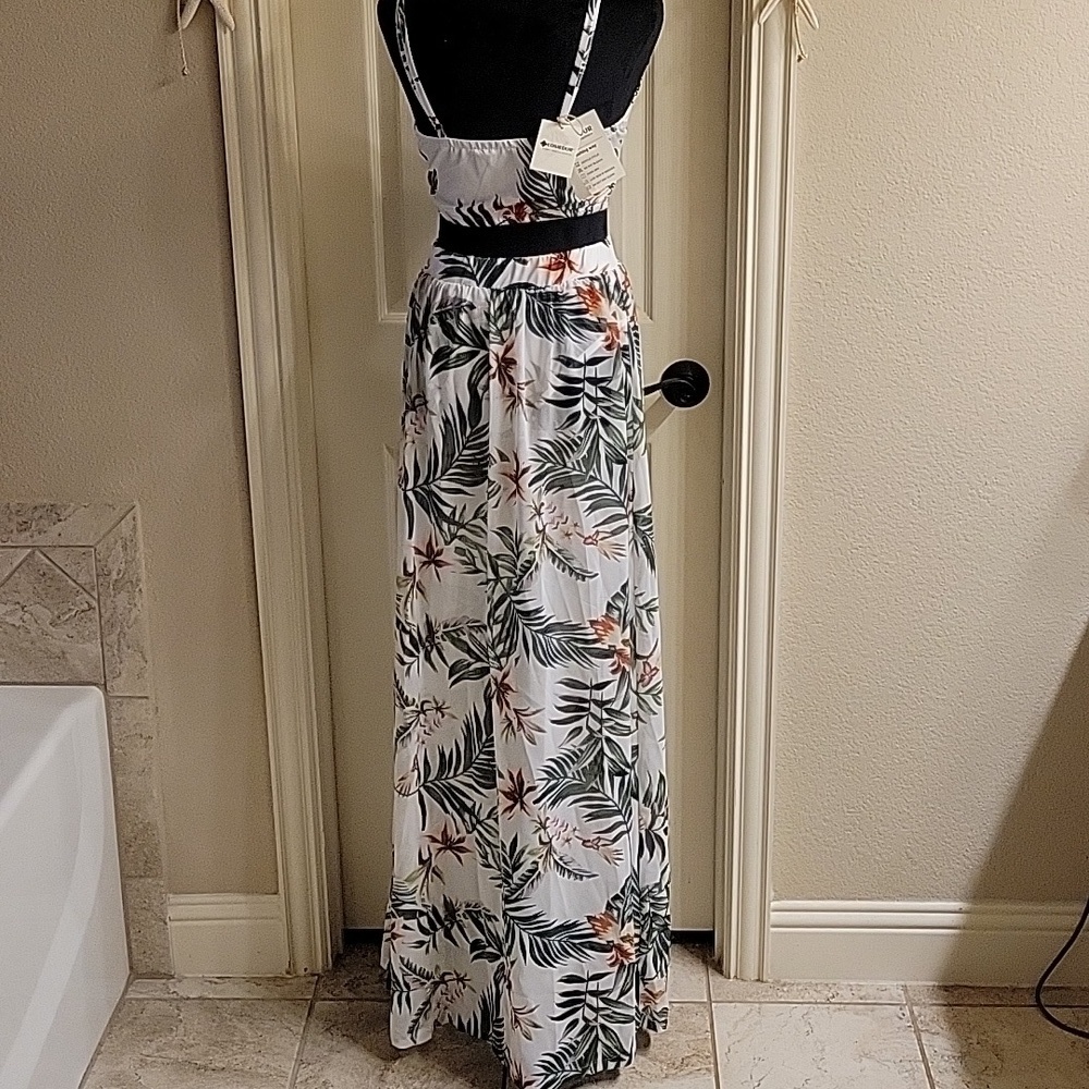 Tropical Floral Maxi Dress 2 Piece NWT - Picture 10 of 15